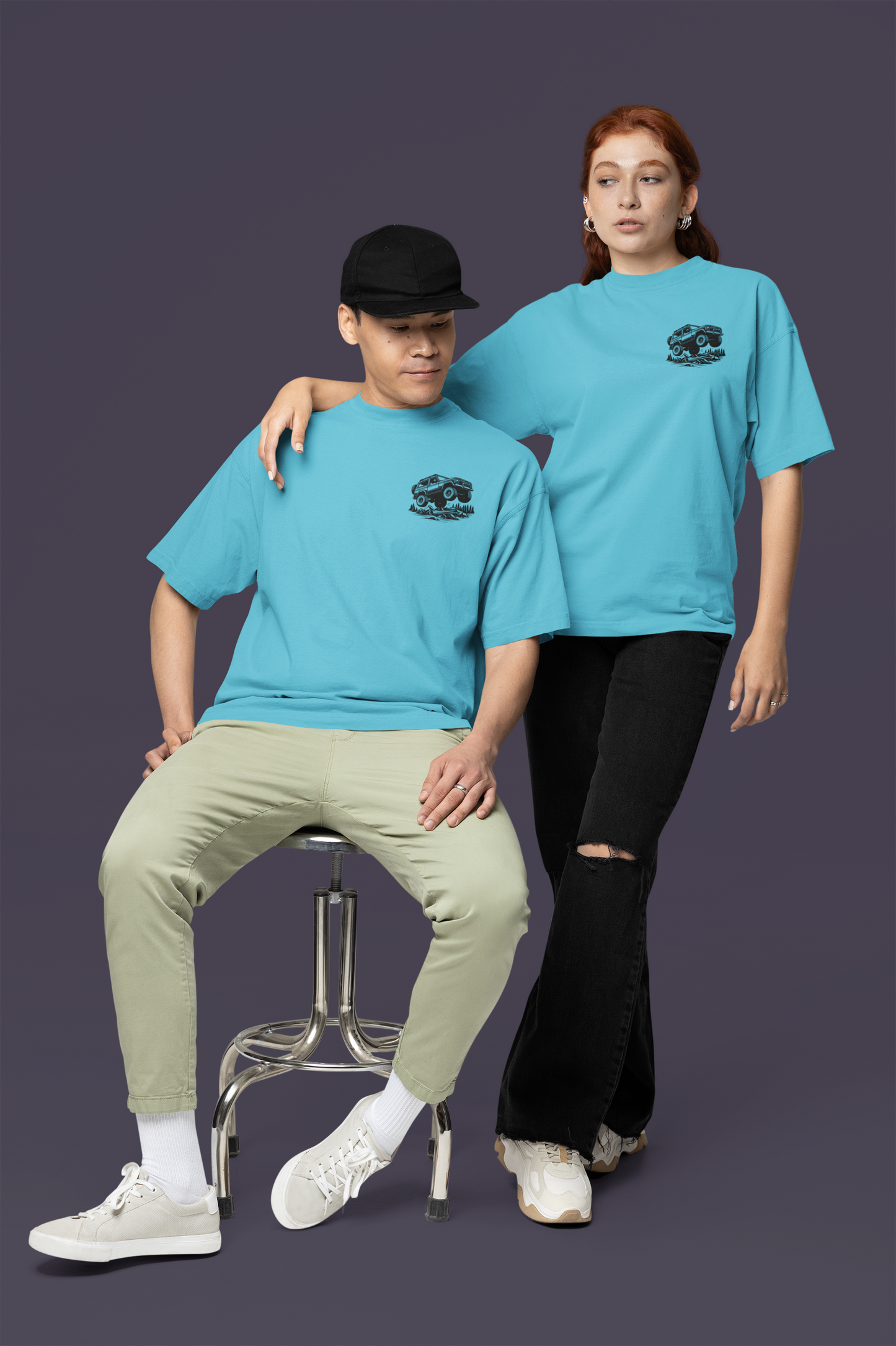 Off Road Car Printed Oversize T-Shirt