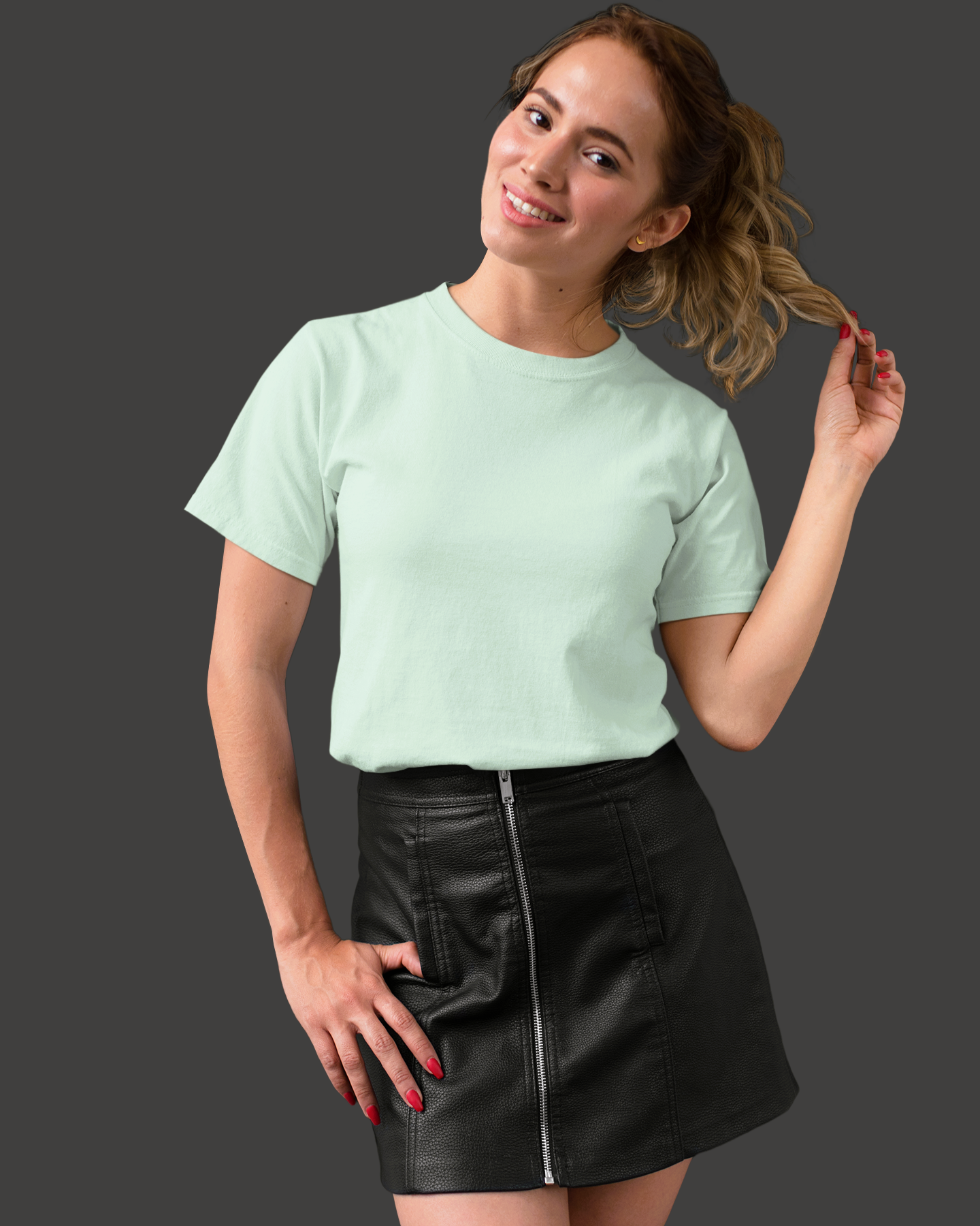 Mint Green Premium Plain T-Shirt