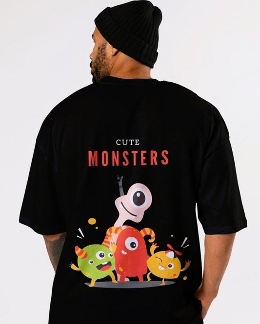 Cute Monster Printed Oversize T-Shirt