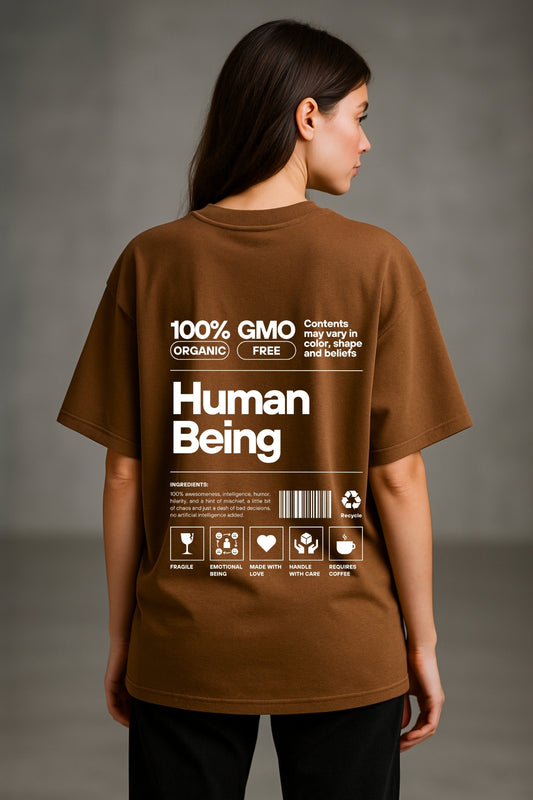 100% human being with description Oversize T-Shirt