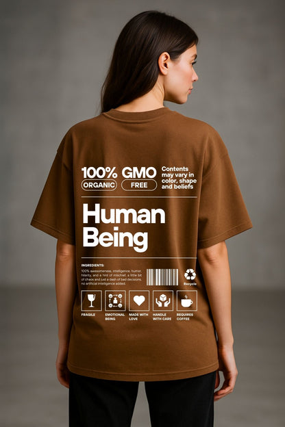100% human being with description Oversize T-Shirt