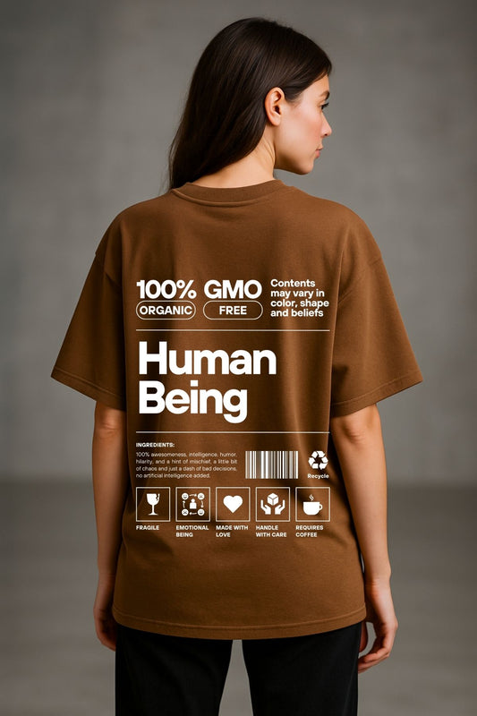 100% human being with description Oversize T-Shirt
