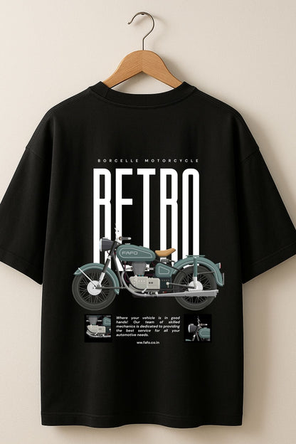 Retro bike front back Printed Oversize T-Shirt