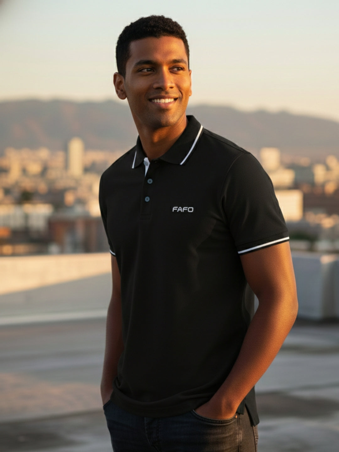 Premium Cotton Polo T-Shirt-Black