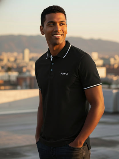 Premium Cotton Polo T-Shirt-Black