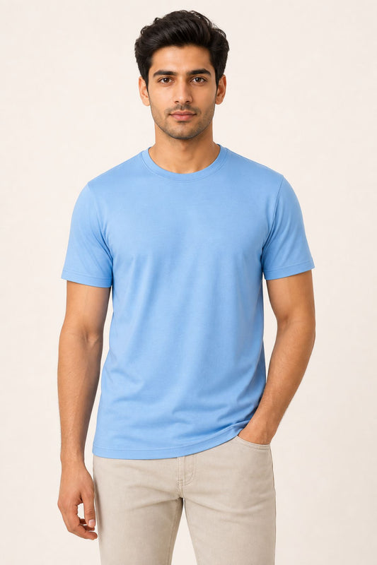 Electric Blue Premium Plain T-Shirt