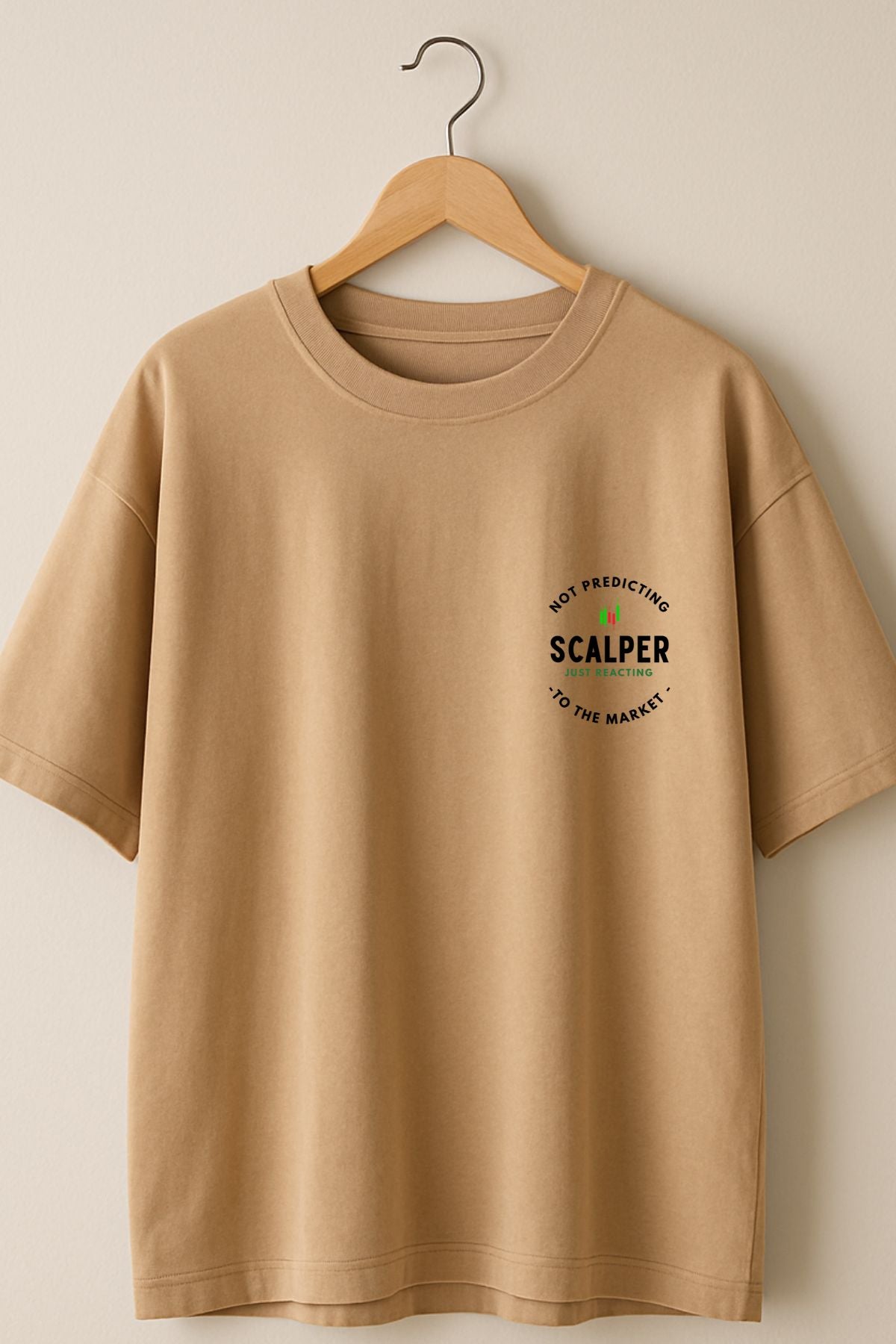 Scalper Pocket Printed Trader Oversize Printed Trading T-Shirt