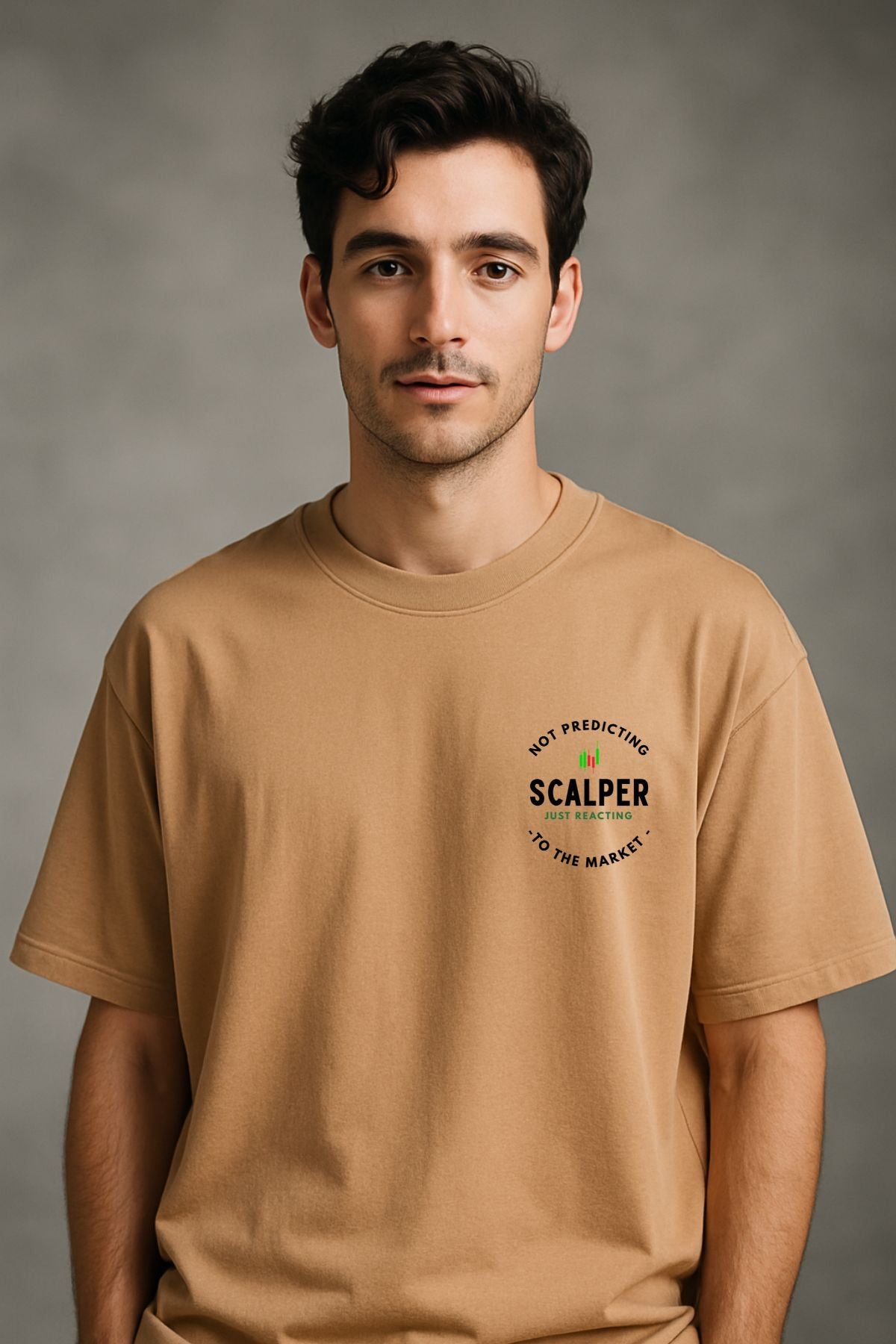 Scalper Pocket Printed Trader Oversize Printed Trading T-Shirt