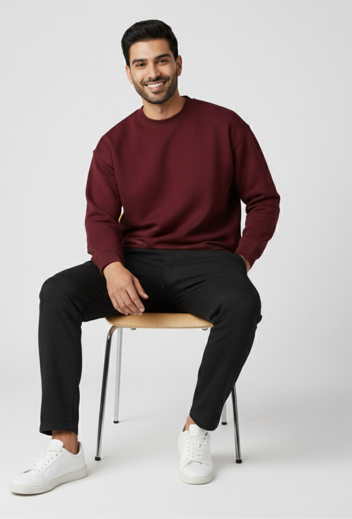 Oversized Burgundy & Black Mix Vibe Co-ords
