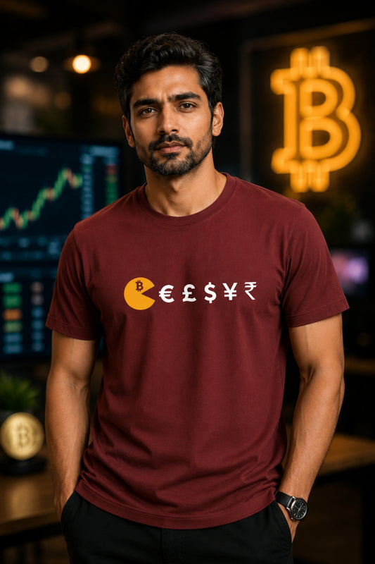 Bitcoin Eats Fiat Crypto T-Shirt