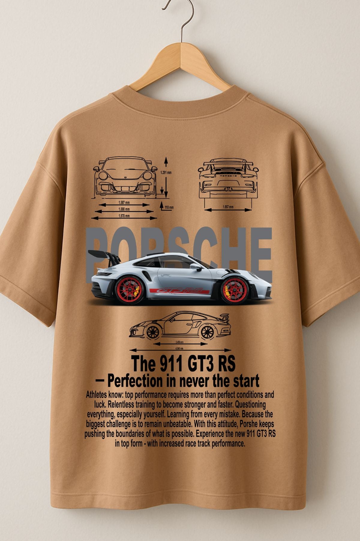 Porsche Car back front Printed Oversize T-Shirt