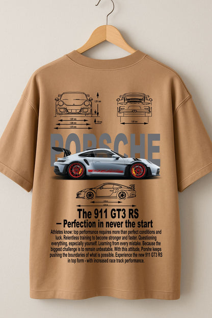 Porsche Car back front Printed Oversize T-Shirt