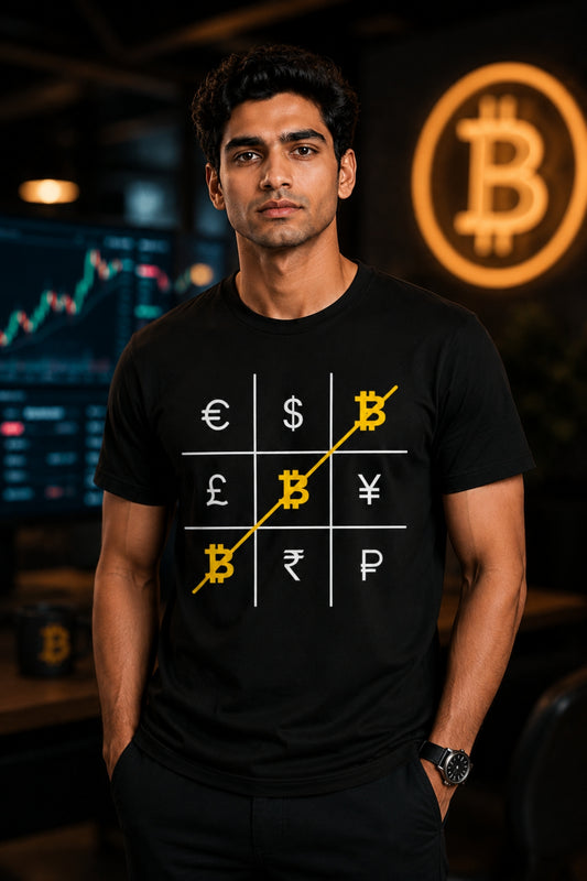 Bitcoin Wins Tic Tac Toe Crypto T-Shirt