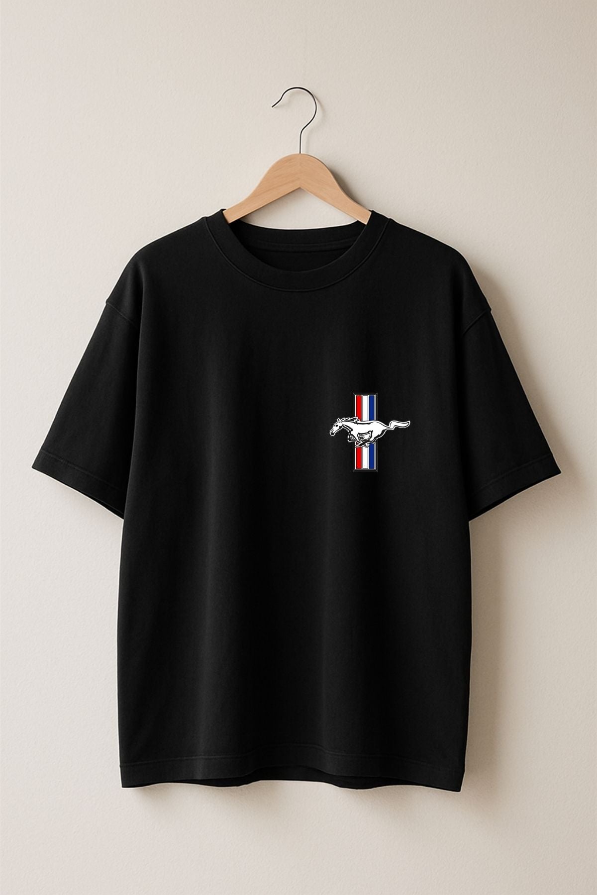 Mustang Car back  front Printed Oversize T-Shirt