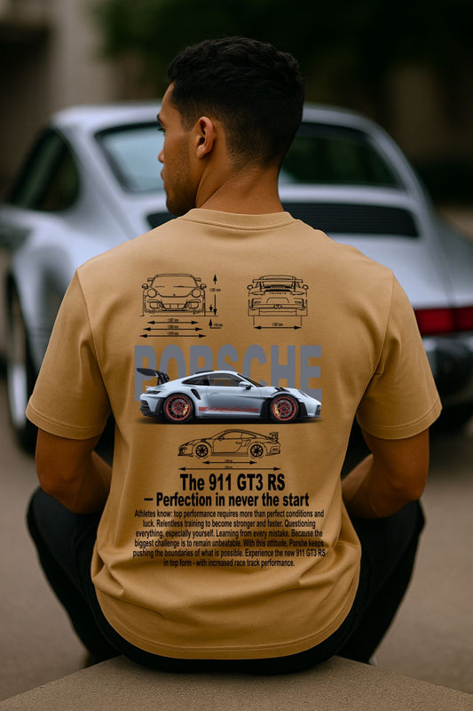 Porsche Car back front Printed Oversize T-Shirt