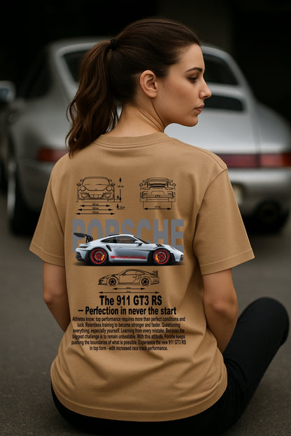 Porsche Car back front Printed Oversize T-Shirt