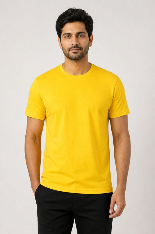 Yellow Premium Plain T-Shirt