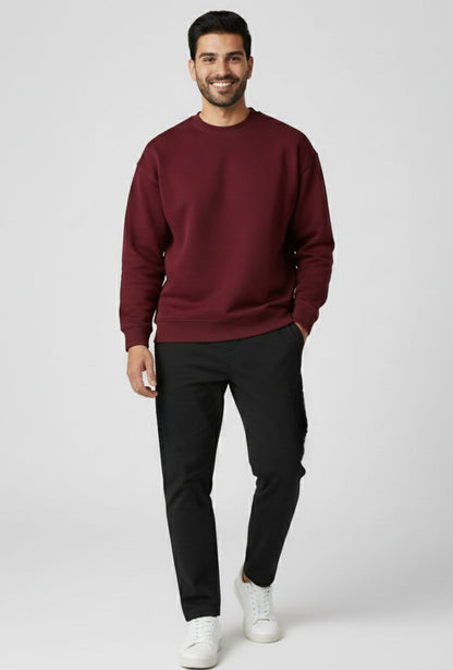 Oversized Burgundy & Black Mix Vibe Co-ords