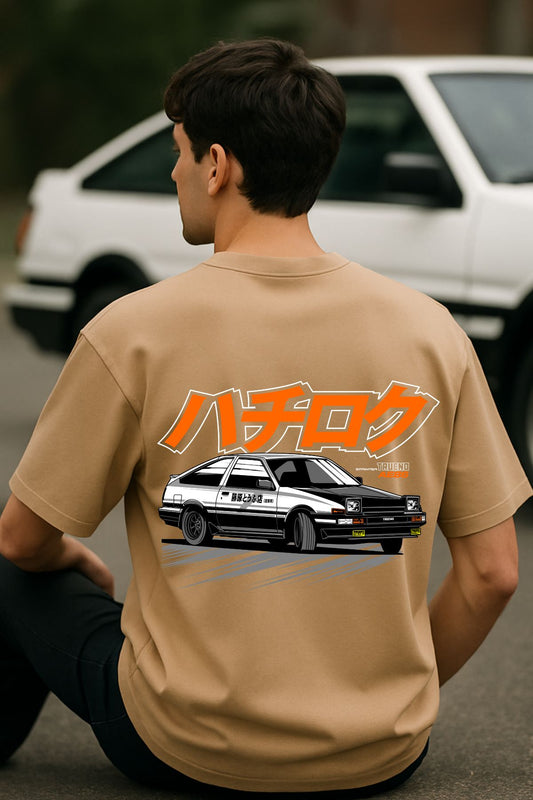 Toyota AE86 Car back front Printed Oversize T-Shirt
