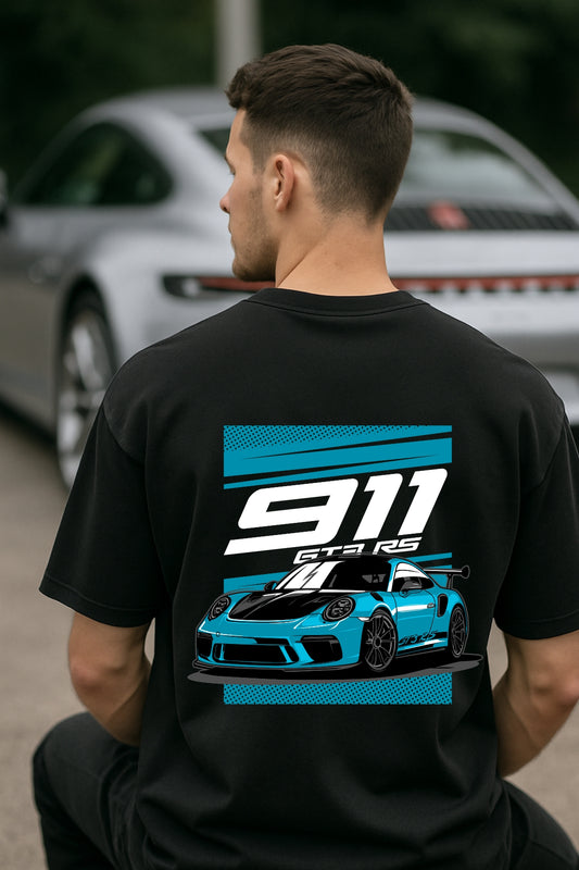 Porsche 911 GT3 Car back  front Printed Oversize T-Shirt