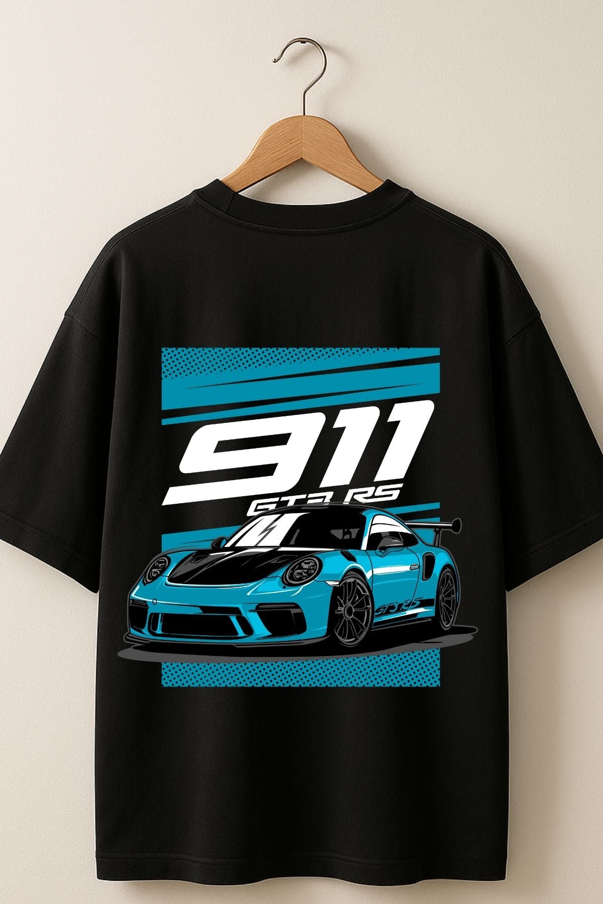 Porsche 911 GT3 Car back  front Printed Oversize T-Shirt