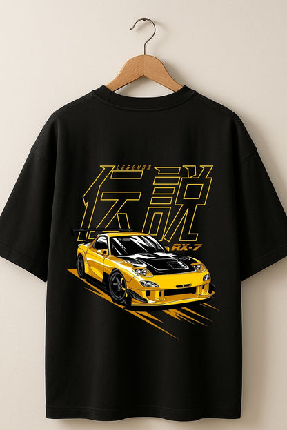 Mazda RX-7 Car back  front Printed Oversize T-Shirt