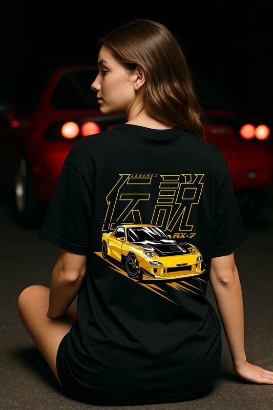 Mazda RX-7 Car back  front Printed Oversize T-Shirt