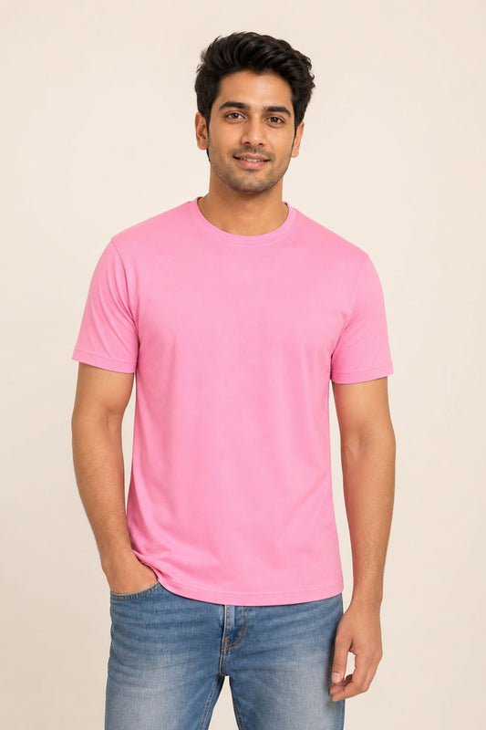 Pink Premium Plain T-Shirt