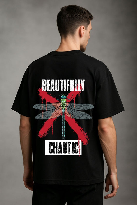 Beautifully Chaotic back  front Printed Oversize T-Shirt