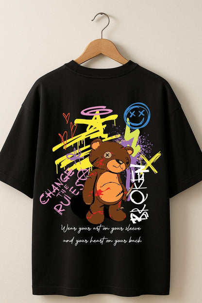 Change the rule back  front Printed Oversize T-Shirt