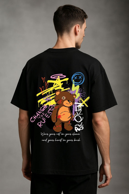 Change the rule back  front Printed Oversize T-Shirt