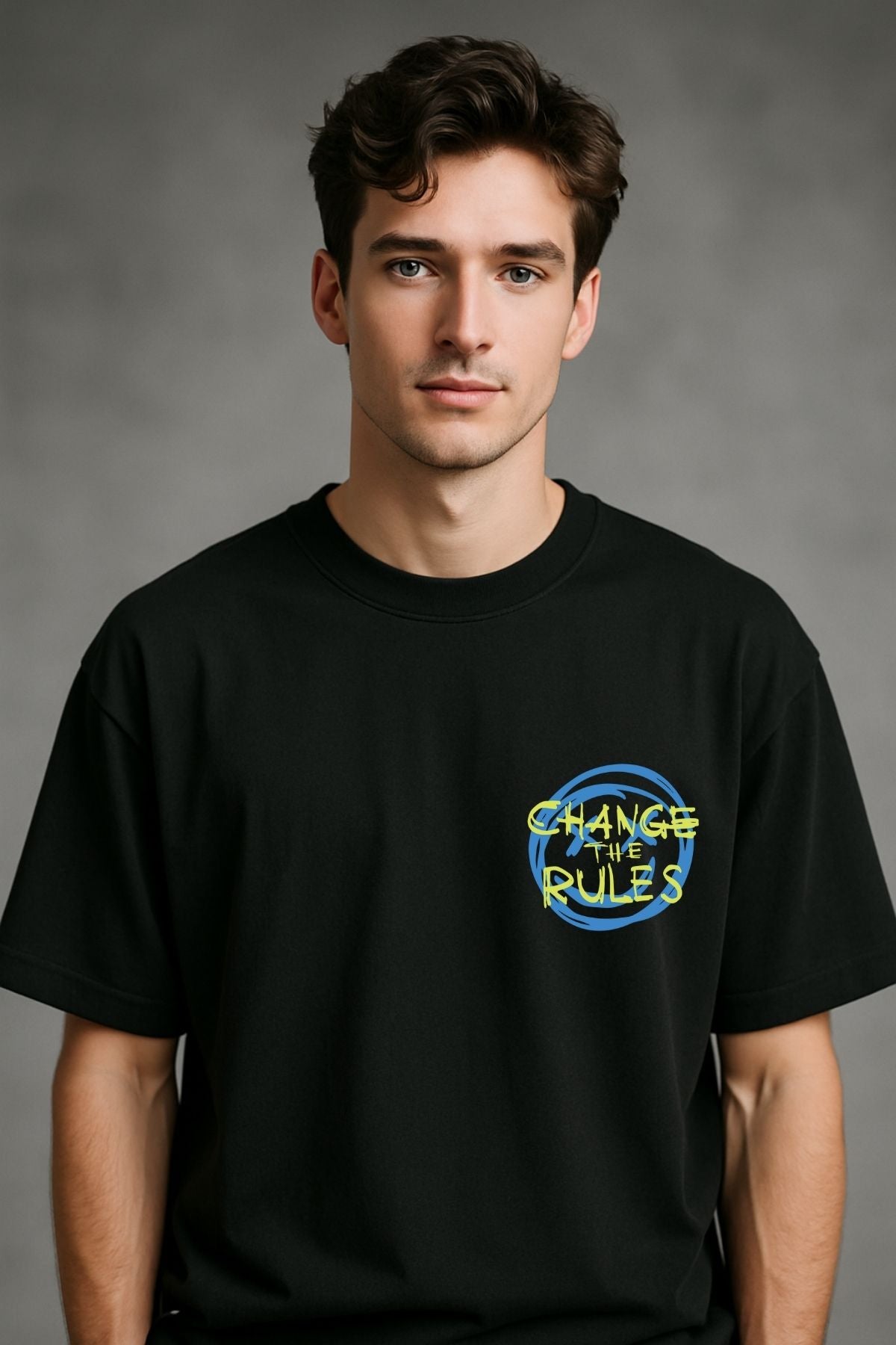 Change the rule back  front Printed Oversize T-Shirt