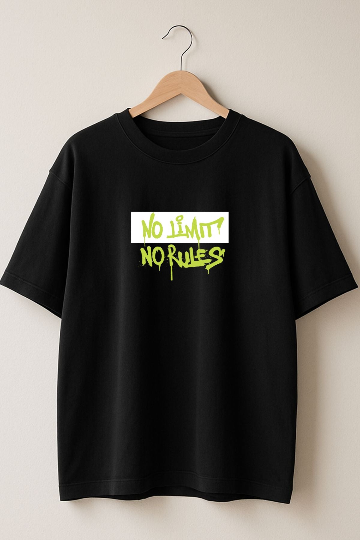 No Limit No Rules back  front Printed Oversize T-Shirt