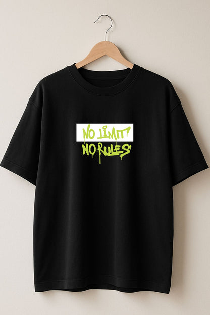 No Limit No Rules back  front Printed Oversize T-Shirt