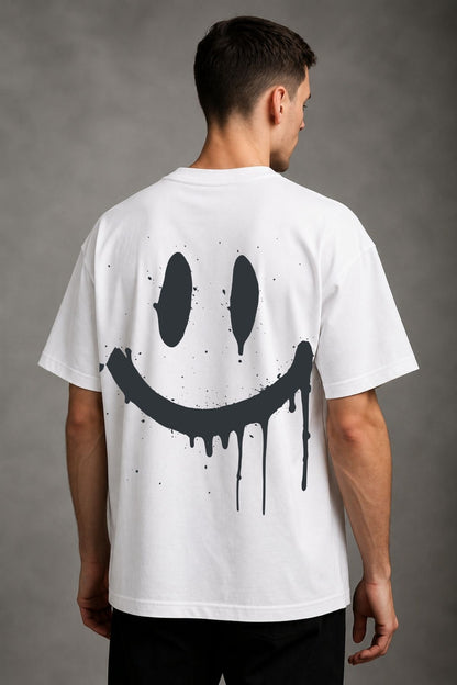 Don't Worry just Smile Printed Oversize T-Shirt
