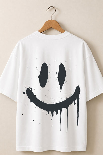 Don't Worry just Smile Printed Oversize T-Shirt