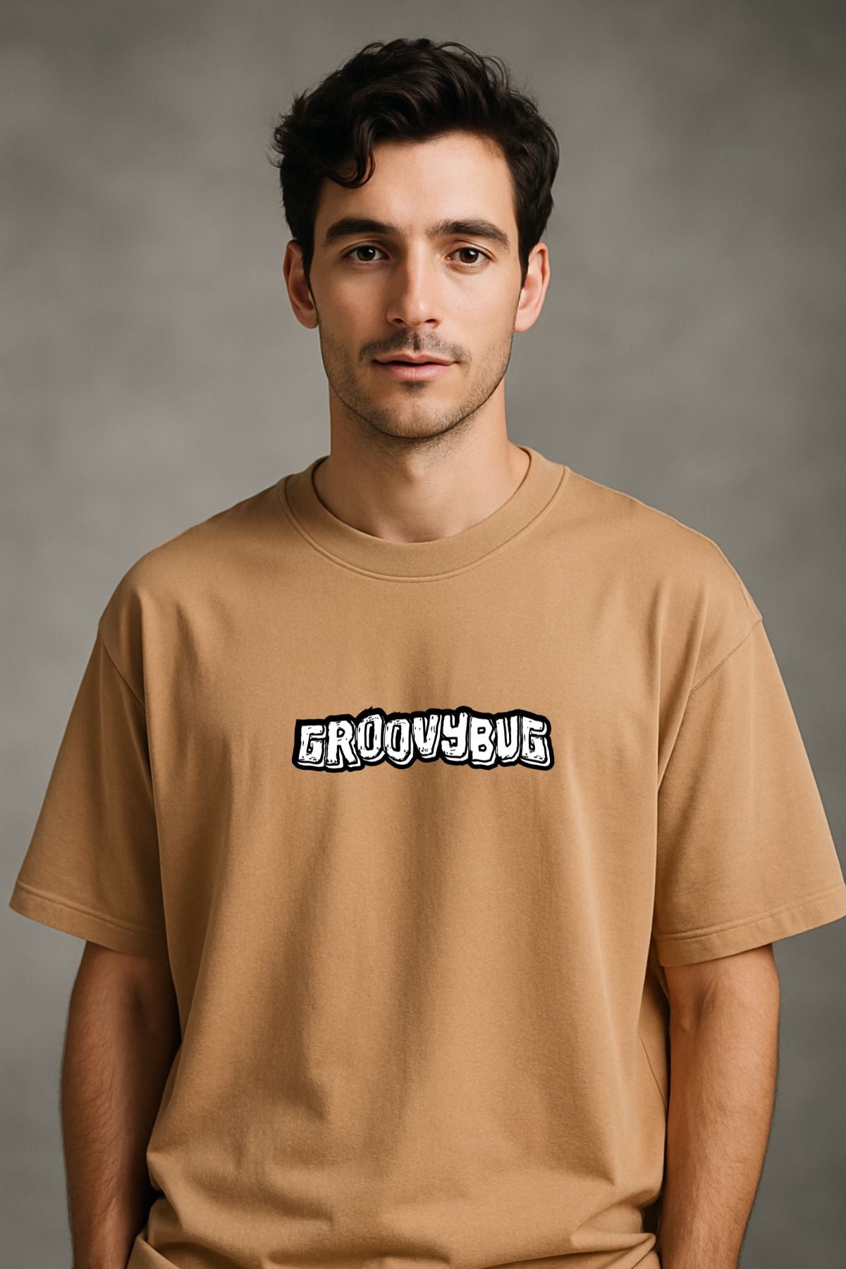 Groovybug with headphone back front Printed Oversize T-Shirt
