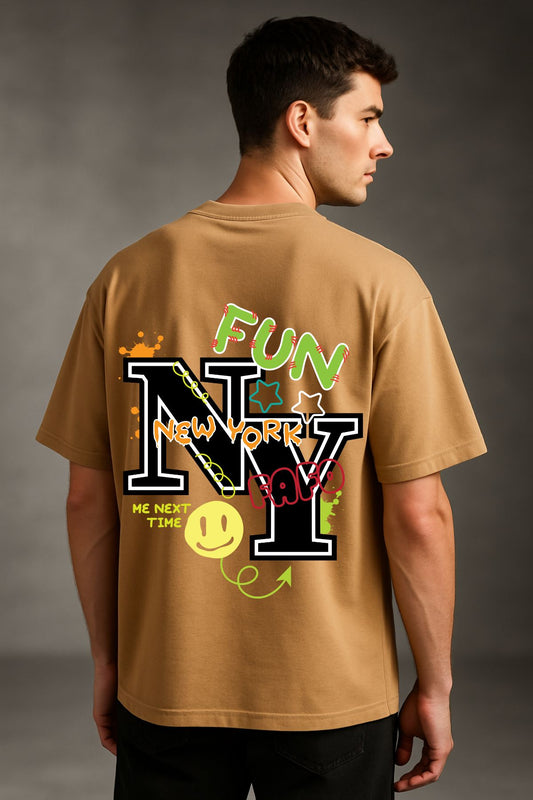 Newyork fun back front Printed Oversize T-Shirt