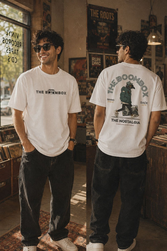 Boombox Music Printed Oversize T-Shirt