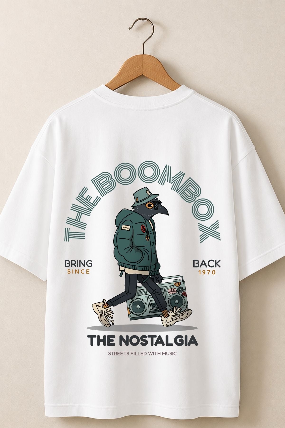 Boombox Music Printed Oversize T-Shirt