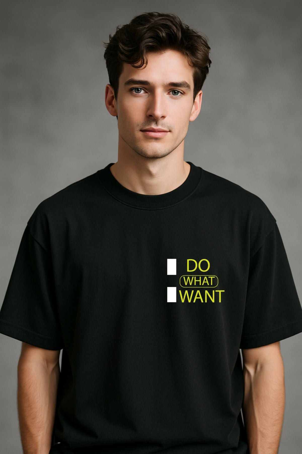 I do what I want back  front Printed Oversize T-Shirt