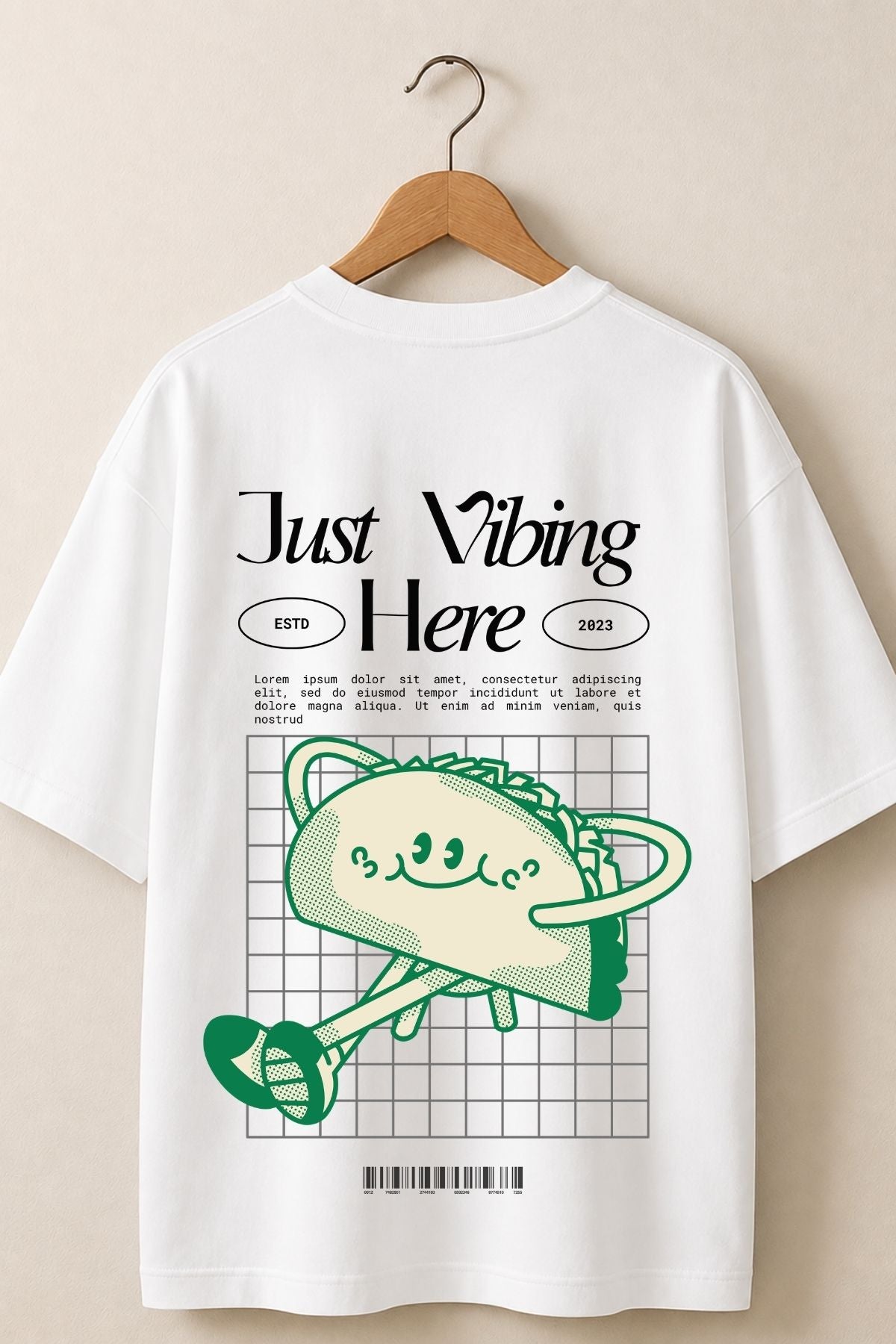 Taco Vibing Printed Oversize T-Shirt