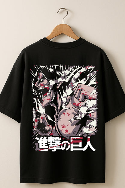 Eren Attack Titan Anime Printed Oversize T-Shirt