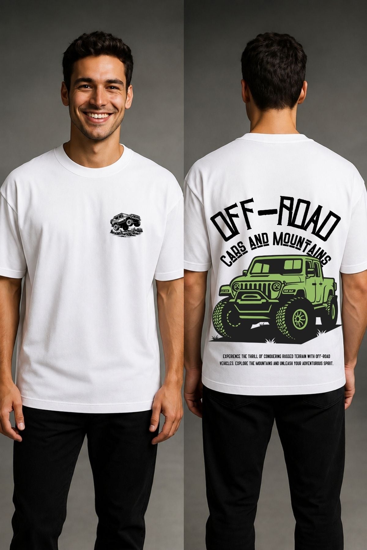Off Road Car Printed Oversize T-Shirt