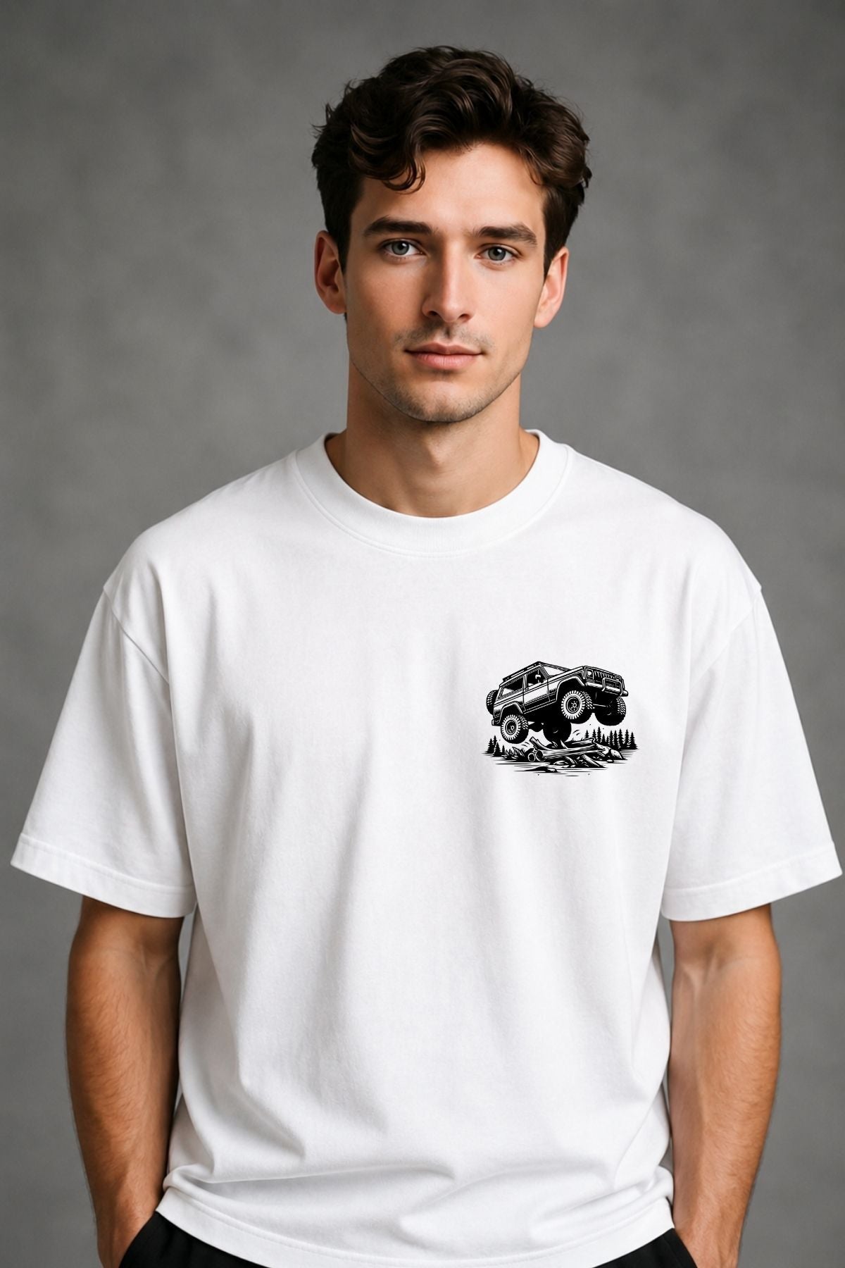 Off Road Car Printed Oversize T-Shirt