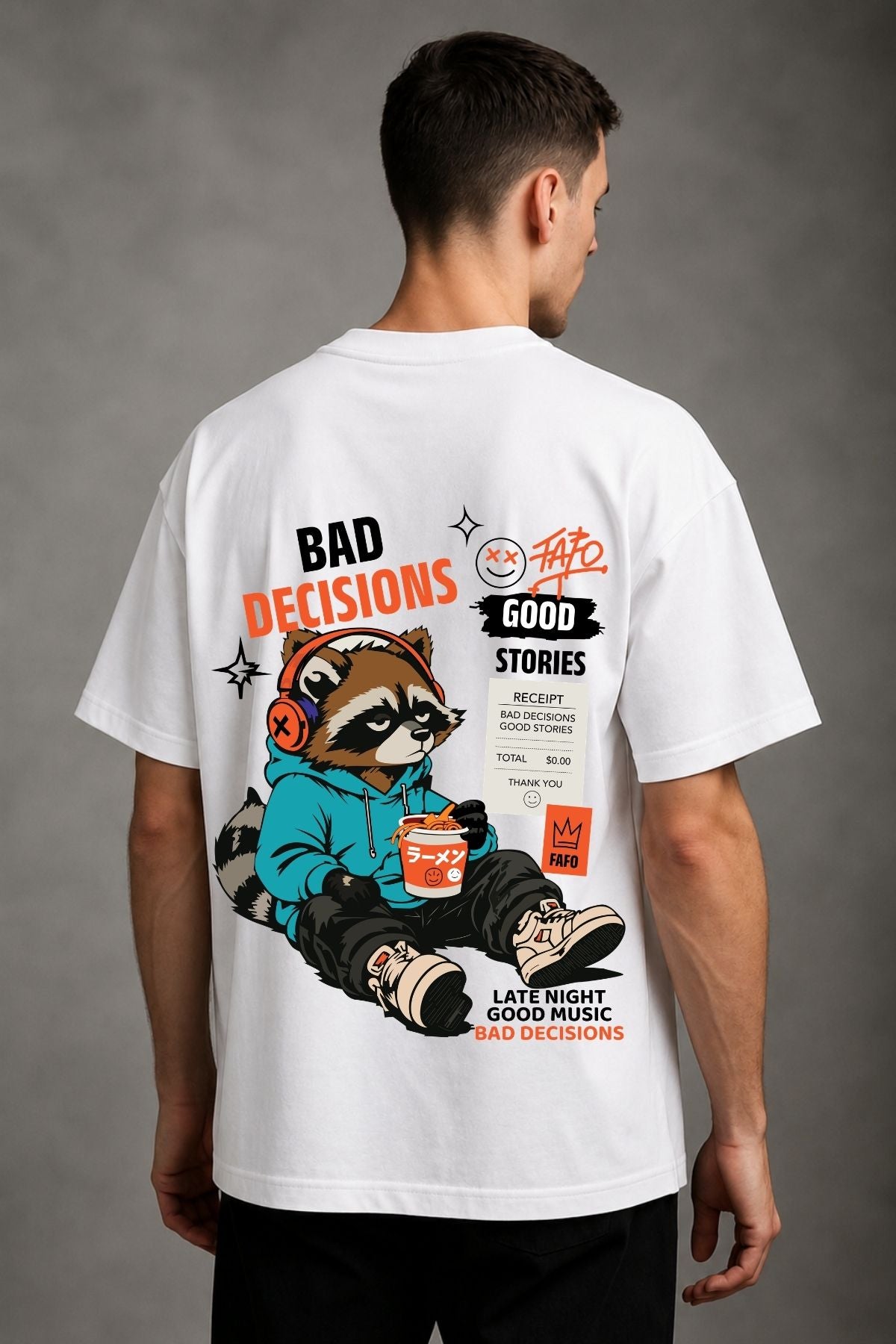 Bad Decisions Club Printed Oversize T-Shirt