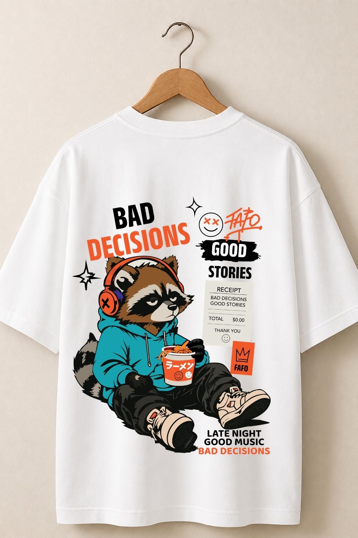 Bad Decisions Club Printed Oversize T-Shirt