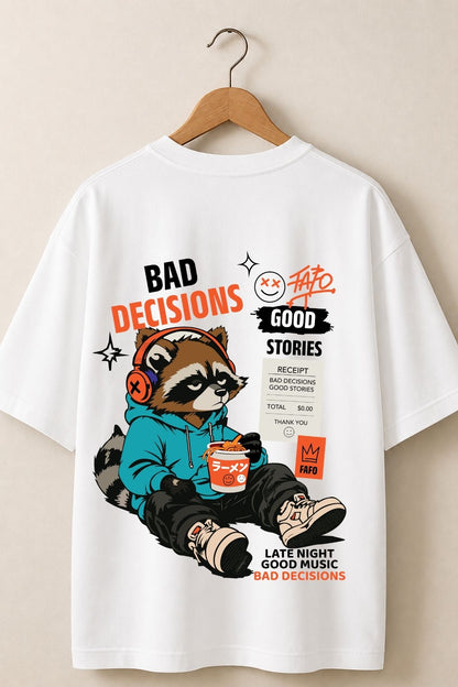 Bad Decisions Club Printed Oversize T-Shirt