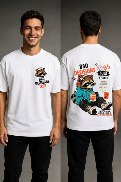 Bad Decisions Club Printed Oversize T-Shirt