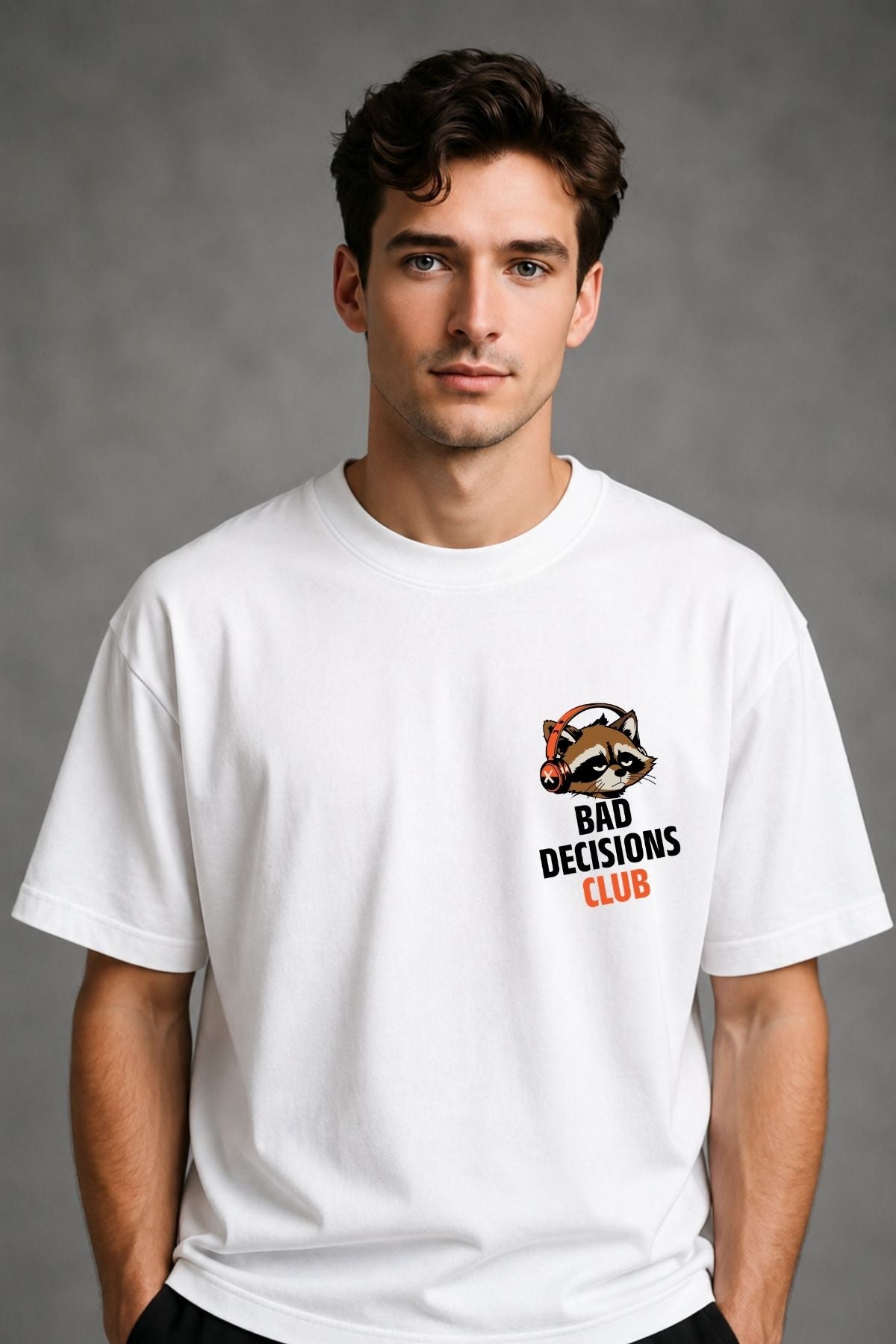 Bad Decisions Club Printed Oversize T-Shirt